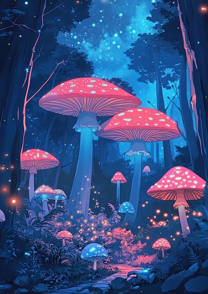 Magical Mushroom Forest – Glowing Dreams by HyggeHavn