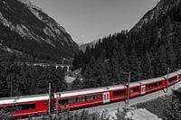 Red train in Switzerland