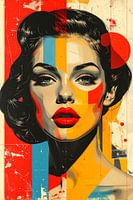 Retro-Pop Weibliches Gesicht