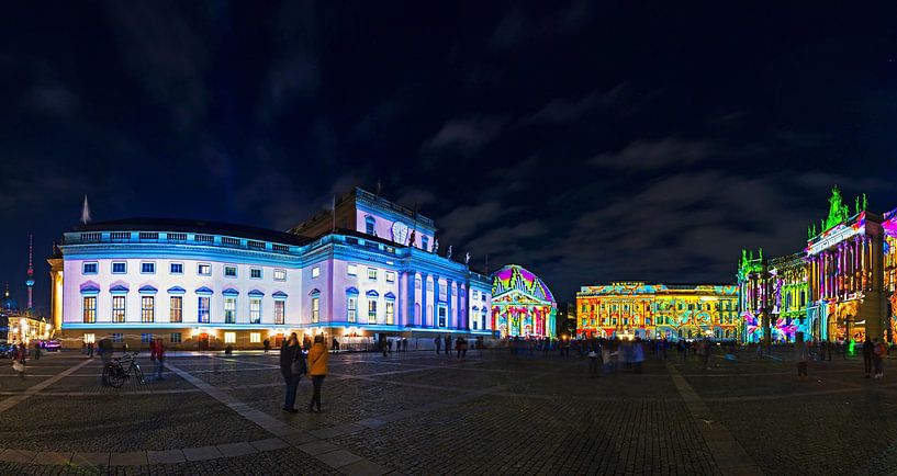 Berlin Bebelplatz Panorama - At night in a special light by Frank Herrmann