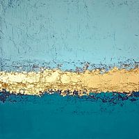 Goldener Horizont zwischen Himmel und Meer in abstrakter Harmonie