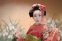 Geisha ou Maiko japonaise en kimono traditionnel.