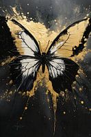 Peinture papillon | Peinture avec papillons | Peinture or noir