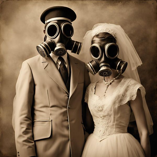 Toilet Art Wedding Gasmasks par FoXo Art