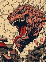 Art du dinosaure rugissant