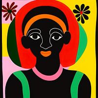 Collage Illustration 9 : Fille africaine rêvant éveillée