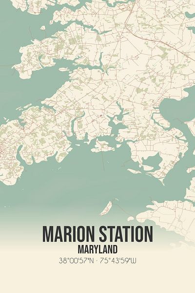 Vintage map of Marion Station (Maryland), USA. by Prints of Place