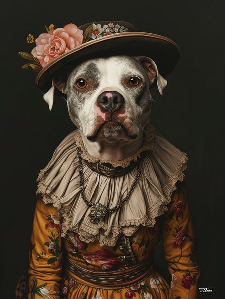 chien en robe victorienne par Gelissen Artworks