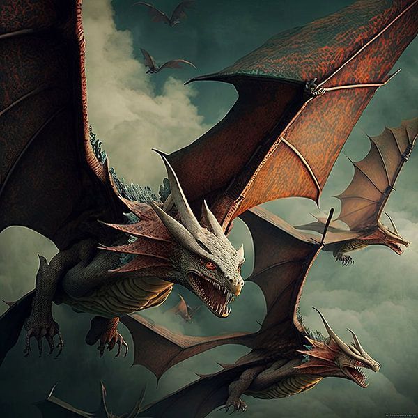Trois dragons par Harvey Hicks