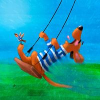 Dackel Tobie liebt das Schaukeln