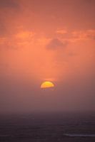 Nebel und Sonnenuntergang