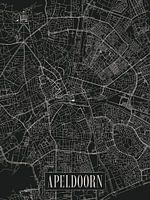 Carte de la ville d'Apeldoorn - Ville - Variante sombre - Carte
