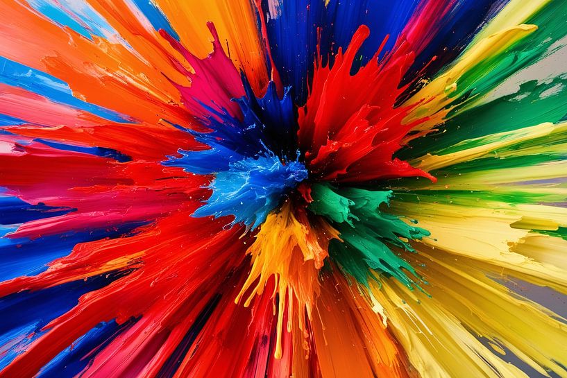 Bunte Farbexplosion abstrakte Kunst von Art & Soul Creations