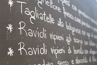 Pasta menu Italy