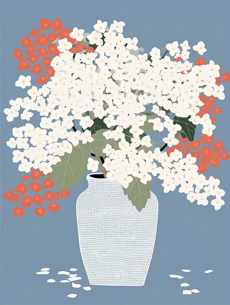 Stille Eleganz | Modernes Blumendesign von Abstraktes Gemälde