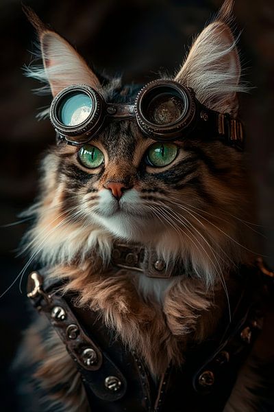 Katzengadget im Steampunk-Stil von Poster Art Shop