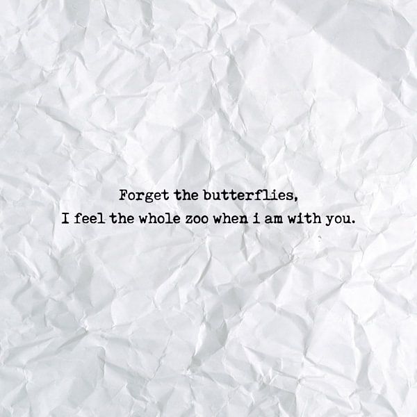 Forget the butterflies, I feel the whole zoo when i am with you van Maarten Knops