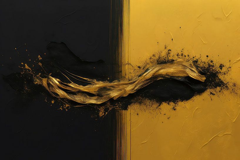 Black and gold painting by Digitale Schilderijen