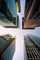 Frankfurt blick nach oben in die Hochhäuser