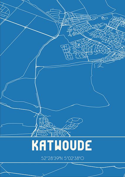 Plan d'ensemble | Carte | Katwoude (Noord-Holland) par Affiches de lieux
