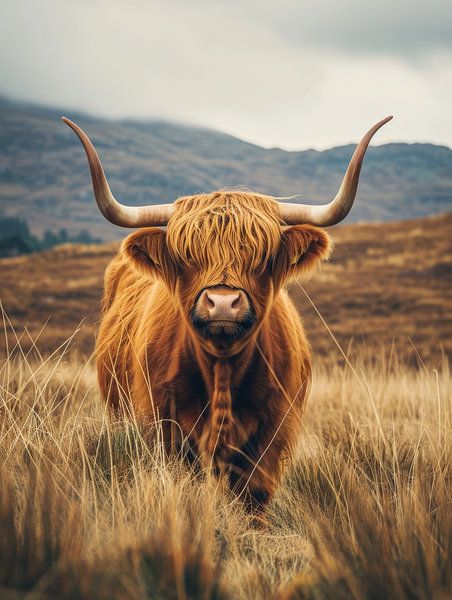 Tough Highlander - In the Rough Meadow - Schottischer Highlander von Eva Lee