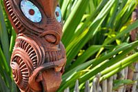 Maori beeld in Hamilton Gardens
