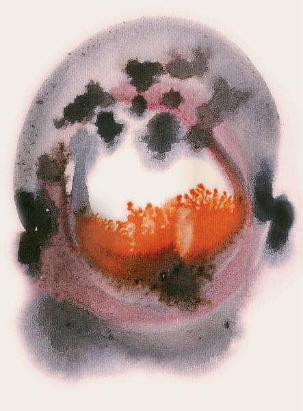 TANGERINE CORE AQUA FLARE 991 - Aquarelle à l'éclat doux et au bord transparent par Saskia Mensink PRINTS