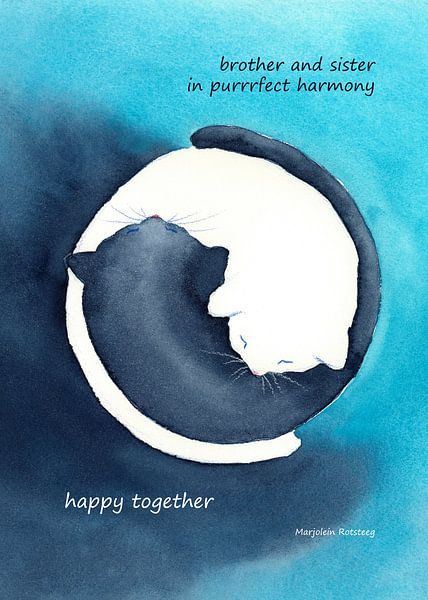 Brother and sister happy together Katzen Haiku Englisch von Karen Kaspar