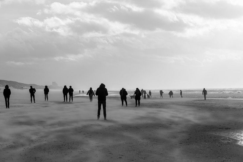 Silhouettes on the beach by Ton de Koning