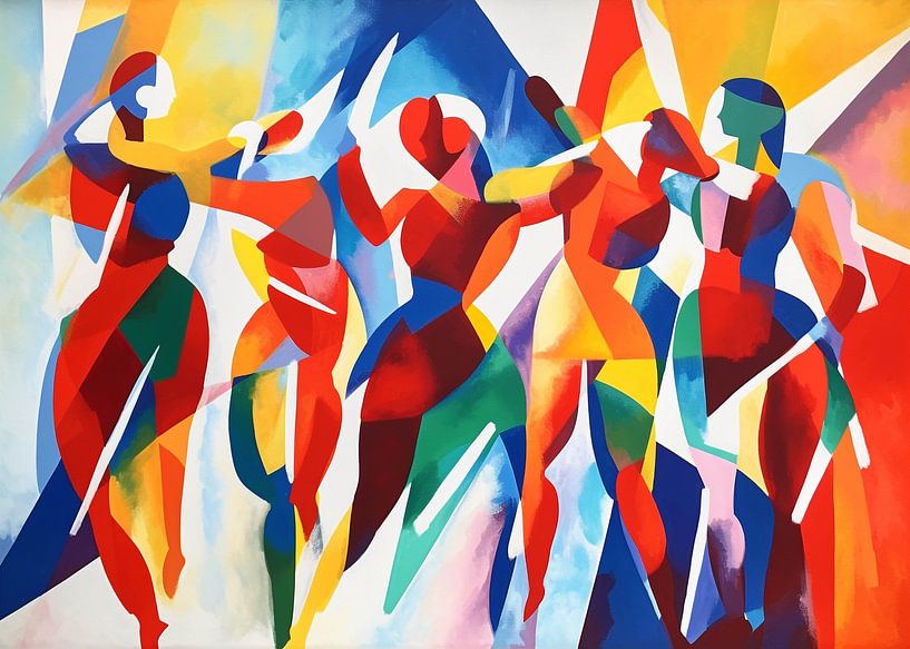 Des danseurs au mouvement dynamique dans des sculptures vivantes par Color Square