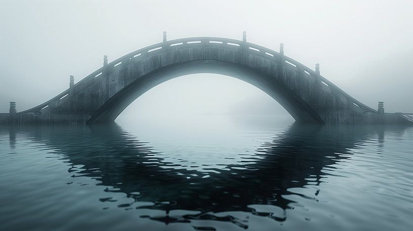 Foggy Bridge: Silence Over Water by Artz by Mr.JAi