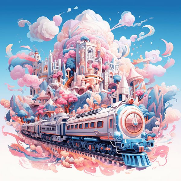 The Pink Castle Train by Art Lovers