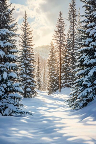 Winterwald Panorama von Poster Art Shop