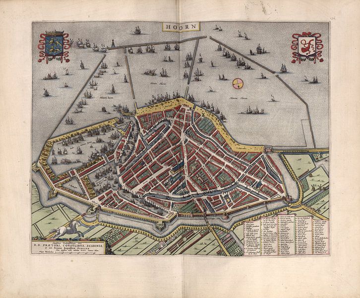 Hoorn, Stadtplan Joan Blaeu 1652 von Atelier Liesjes