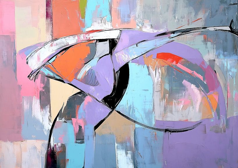 Abstrakt | Wirbelnde Farben Energie von Abstraktes Gemälde