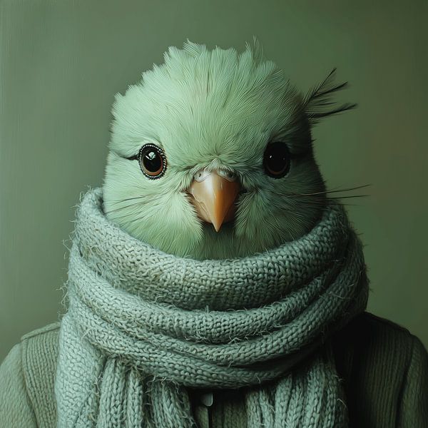 Kanarienvogel für den Winter gekleidet von Ton Kuijpers