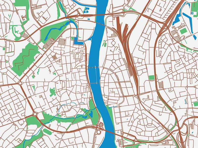 Karte von Maastricht Centrum im Stil von Urban Ivory von De Kaartenwinkel