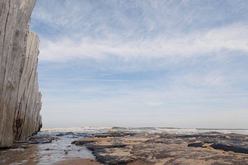 Wellenbrecher an der Küste von Zeeland von Dagmar Hijmans