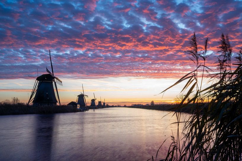 Sonnenaufgang Kinderdijk von Paul Schuurman