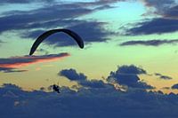 Paraglider by sunset