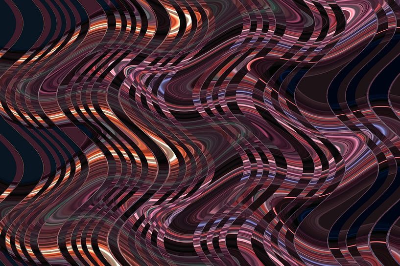 Motif rétro de lignes courbes colorées par Lisette Rijkers