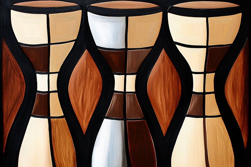 Dessin abstrait de formes de tambour par Imperial Art House