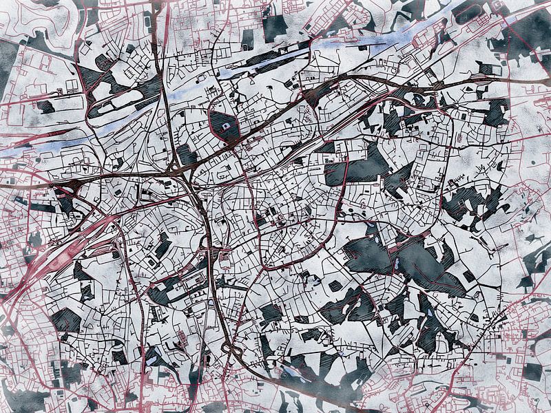 Carte de Herne avec le style 'White Winter' par Maporia