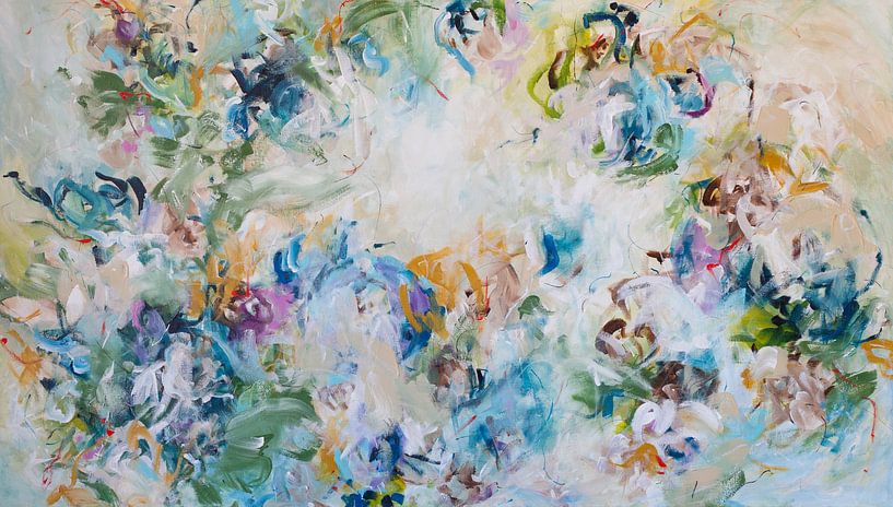 Air Affair - handgemalte Abstraktion von QEIMOY