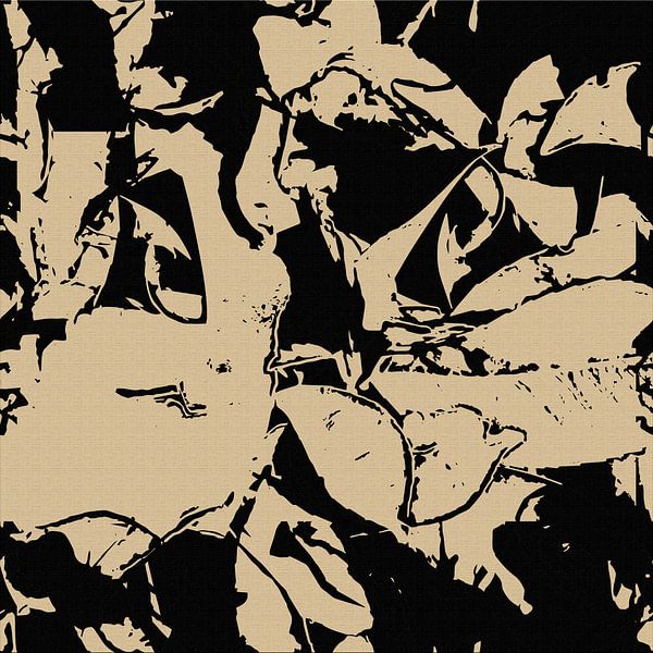 Natura Astratta. Abstract nature pattern in black and yellow I by Dina Dankers