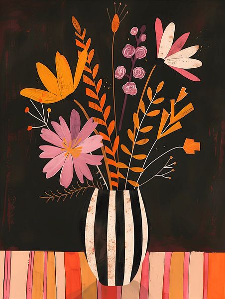 Vintage-Vase mit Blumen I von Gypsy Galleria