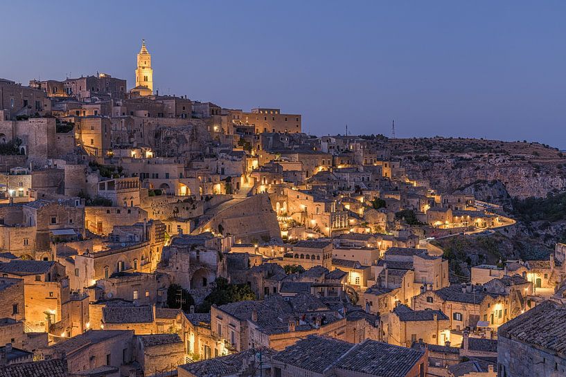 Sunset over illuminated Matera by Henk Meijer Photography