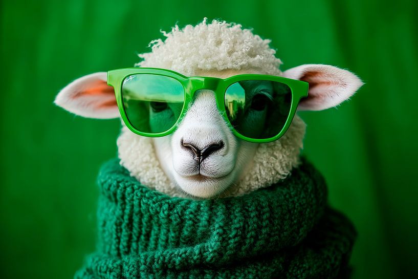 Mouton avec lunettes de soleil et pull par Poster Art Shop