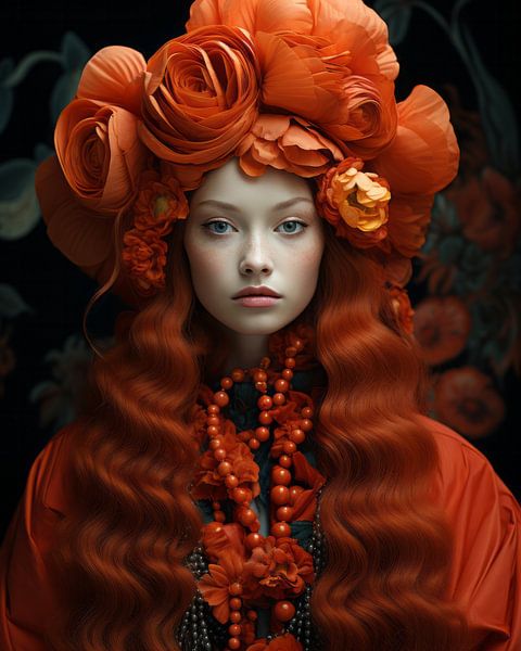 Digital art portret "I love orange" par Carla Van Iersel