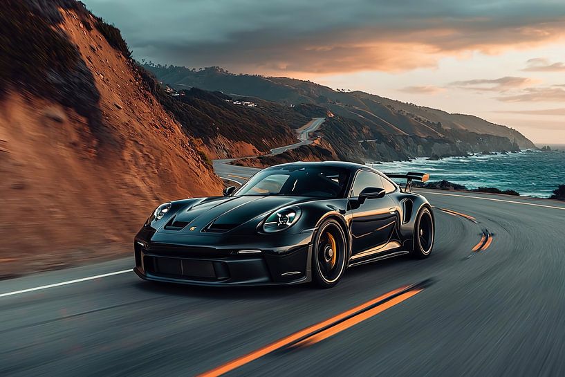 A black Porsche 911 GT3 by PixelPrestige